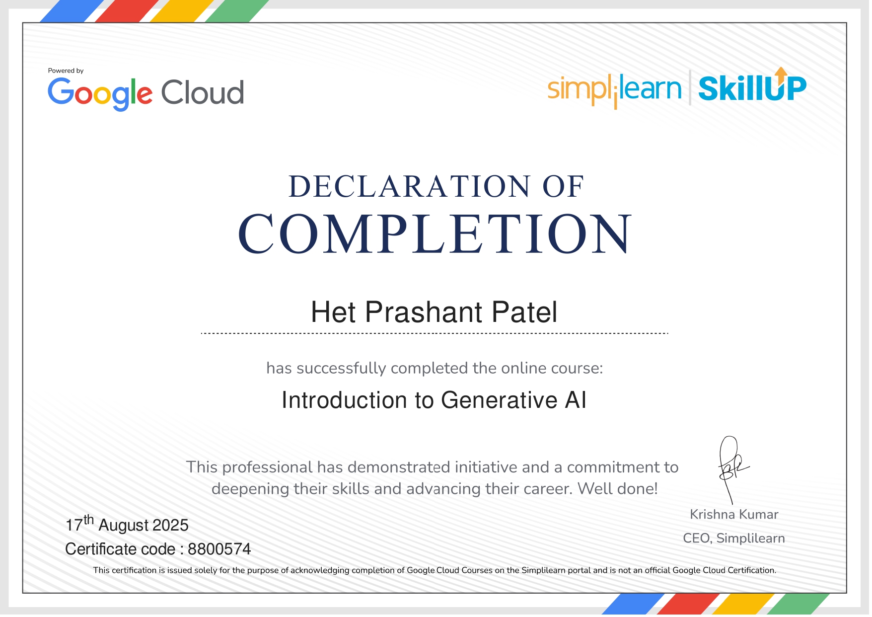 Generative AI Certificate
